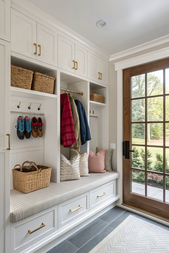 benched seating area convenience