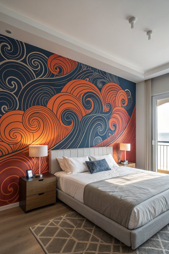 bold abstract bedroom designs