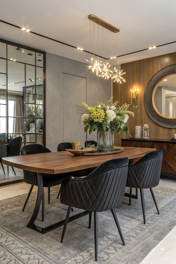 bold black chairs elevate dining