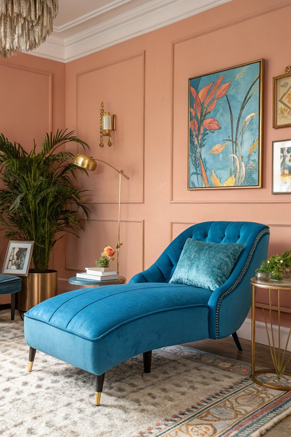 bold colorful chaise lounges