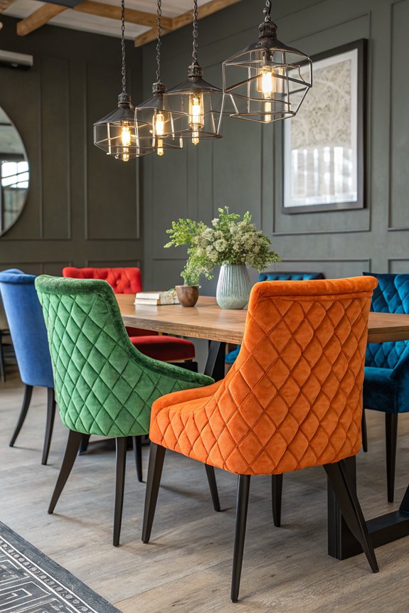 bold colorful dining chairs