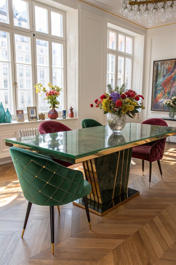 bold colorful dining statement