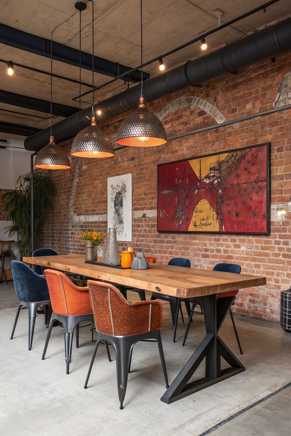 bold colors energize industrial interiors