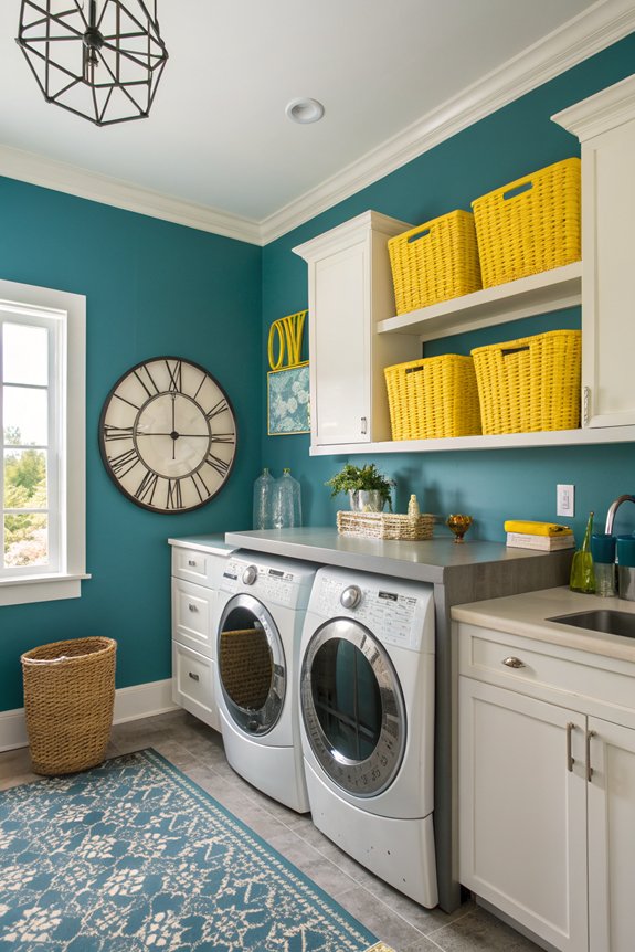 bold colors energize laundry room