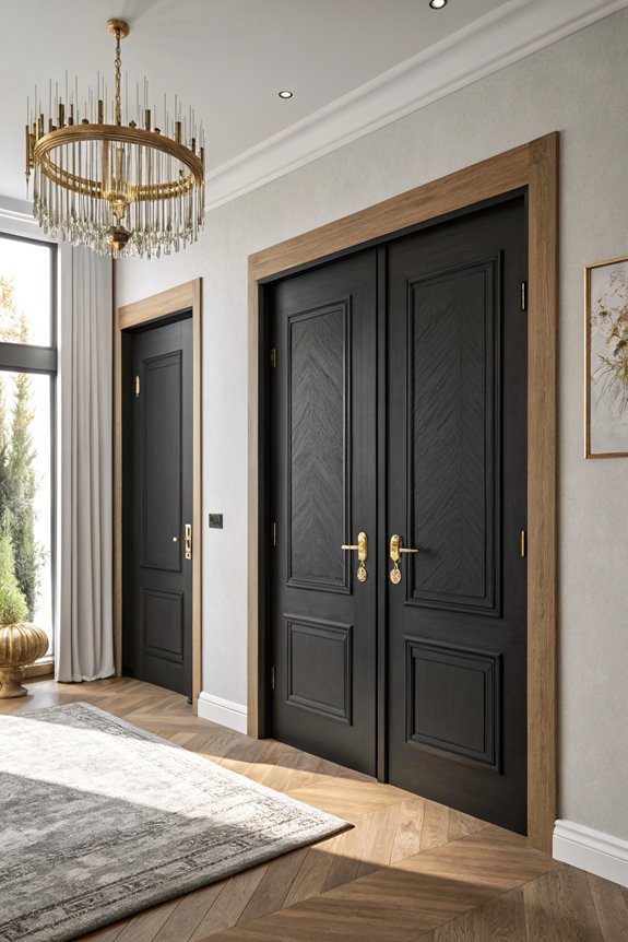 bold sophisticated black doors