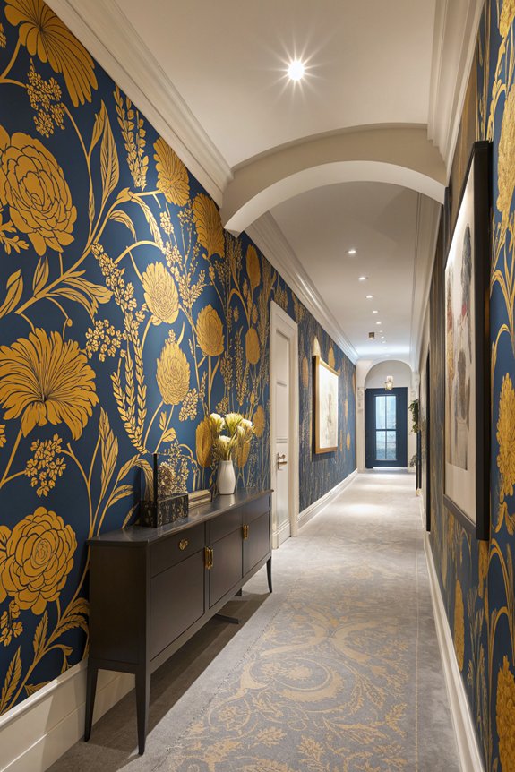 bold wallpaper transforms hallways