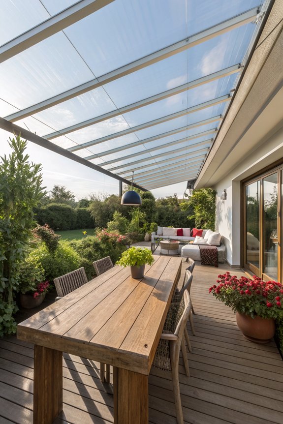 bright protected outdoor space