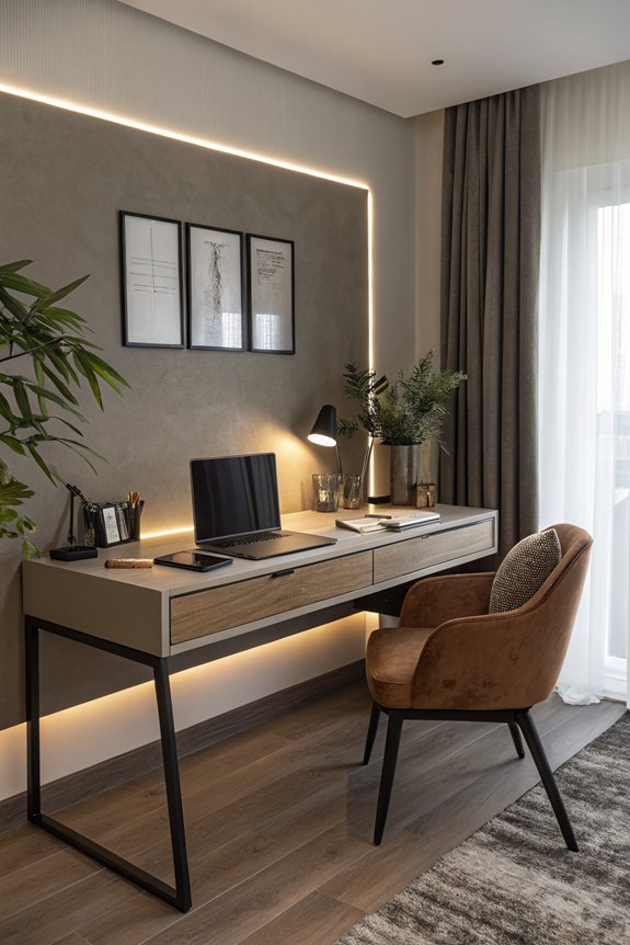 built in lighting desks