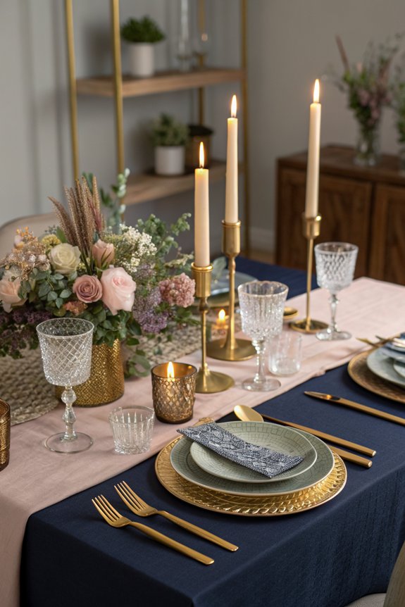 candlelit dining room ambiance