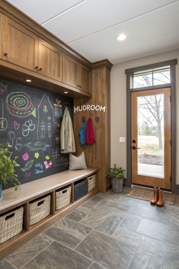 chalkboard wall for organization