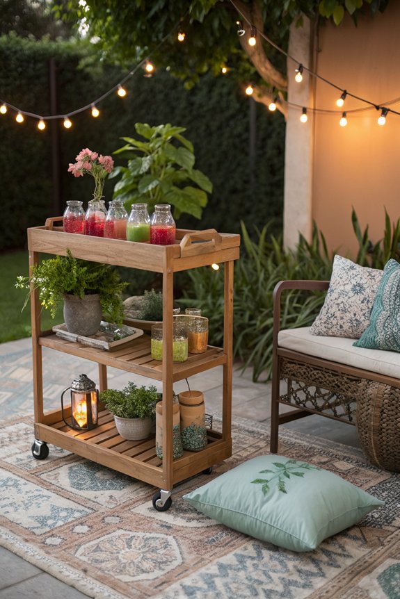 charming outdoor bar cart
