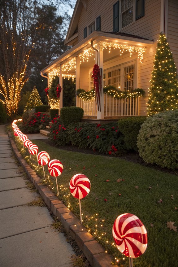 cheerful candy cane decorations