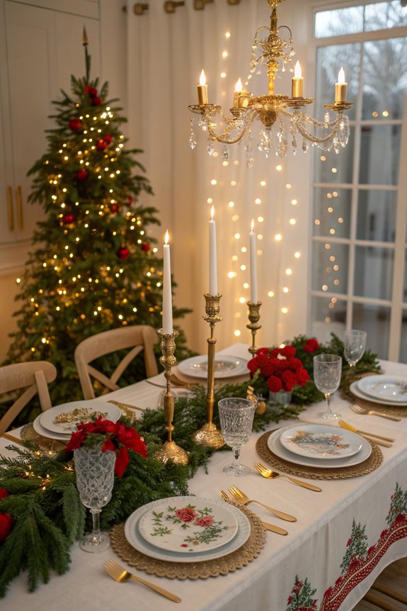 chic festive table accents