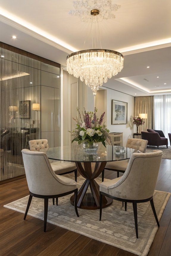 chic glass top dining tables