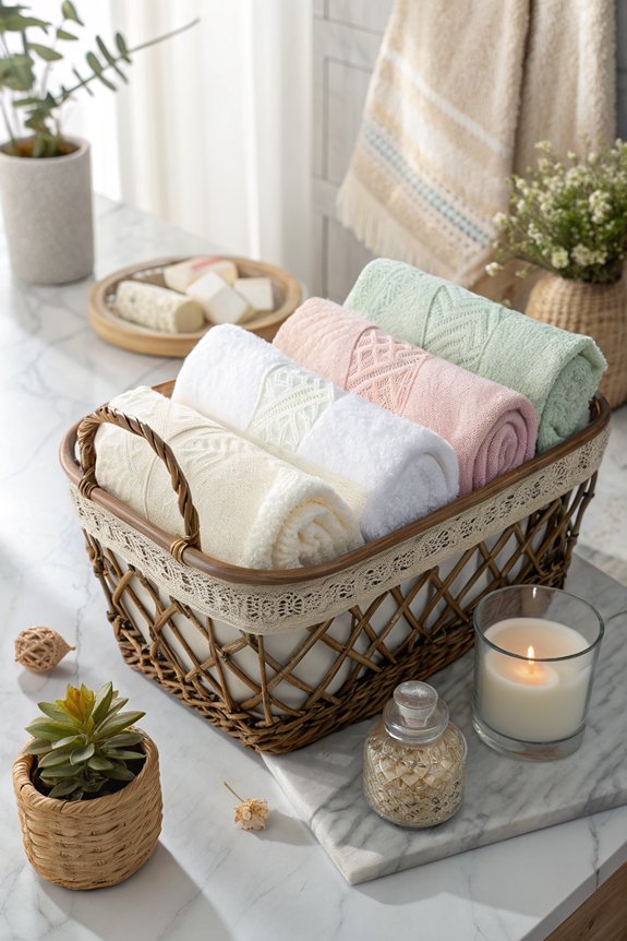chic hand towel arrangement