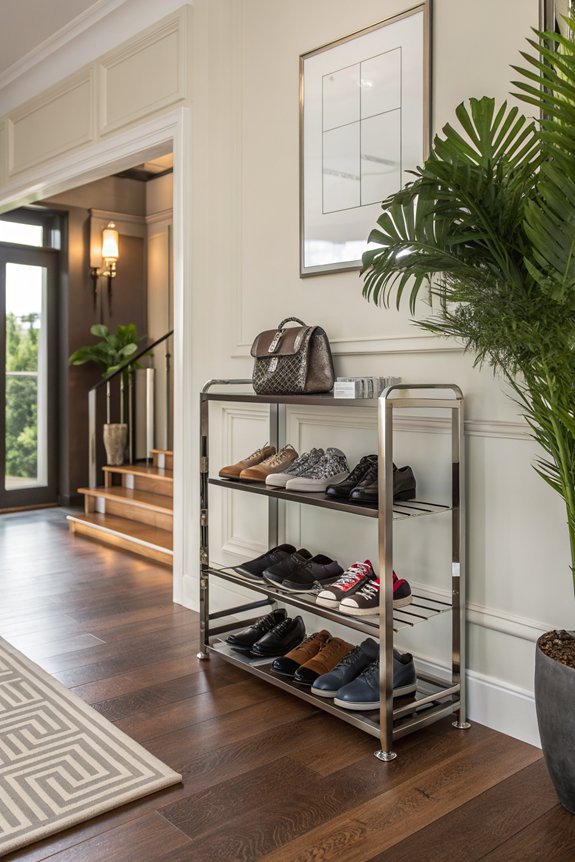chic metal shoe racks