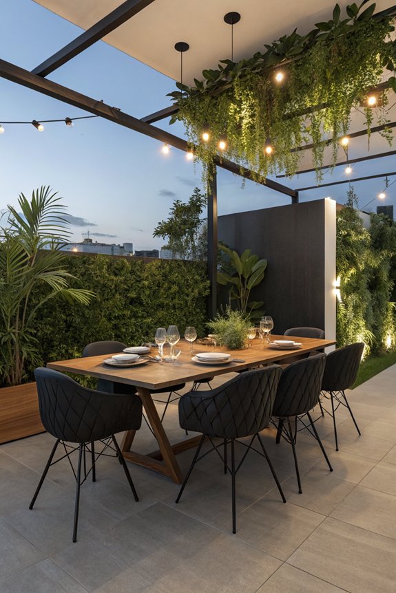 chic outdoor dining setup