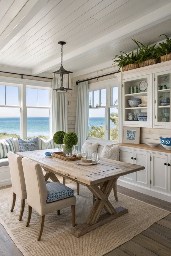 clutter free beach house dining