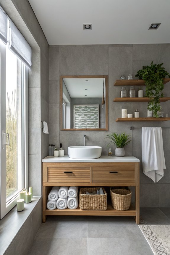 clutter free minimalist bathroom storage