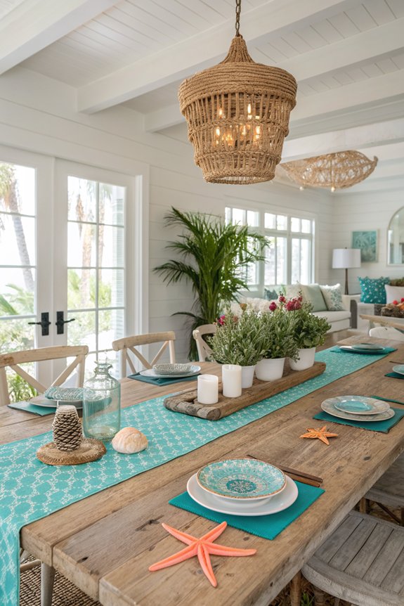 coastal inspired table settings