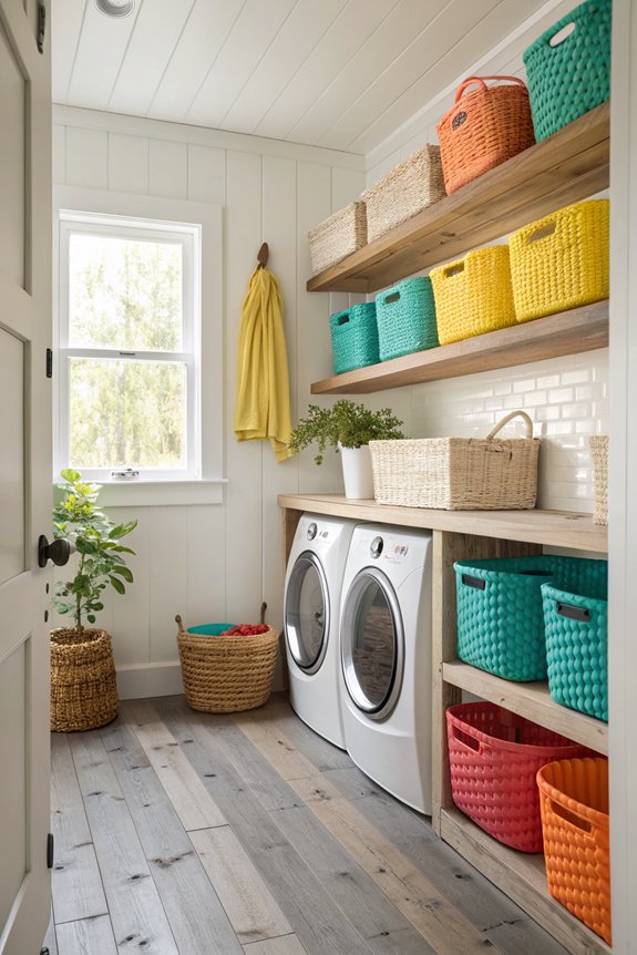 colorful baskets for organization