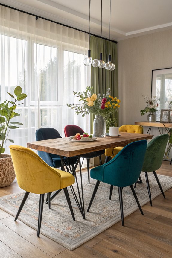 colorful chairs for dining
