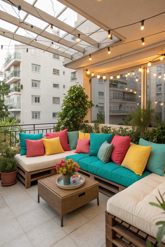 colorful cushions enhance comfort