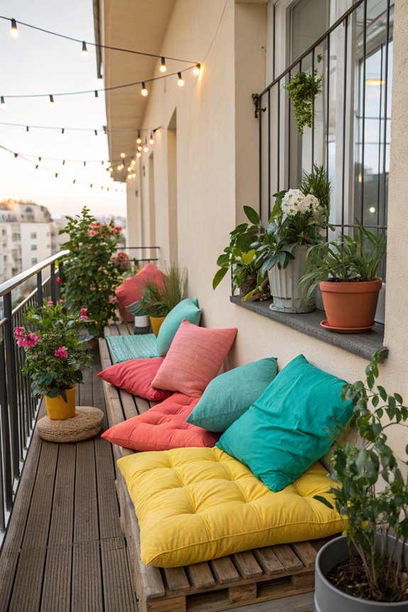 colorful cushions enhance relaxation