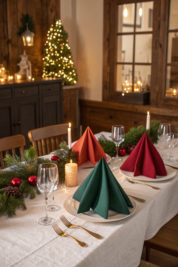 colorful napkins enhance decor