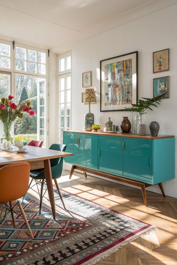 colorful sideboards brighten dining