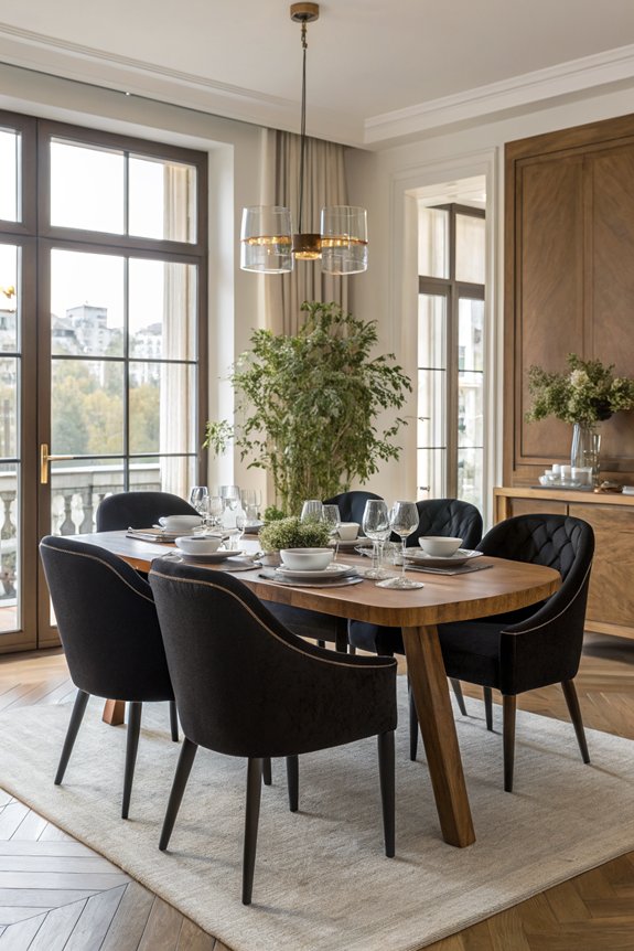 comfortable stylish black armchairs