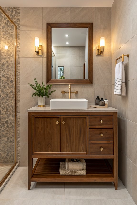 compact walnut bathroom vanities