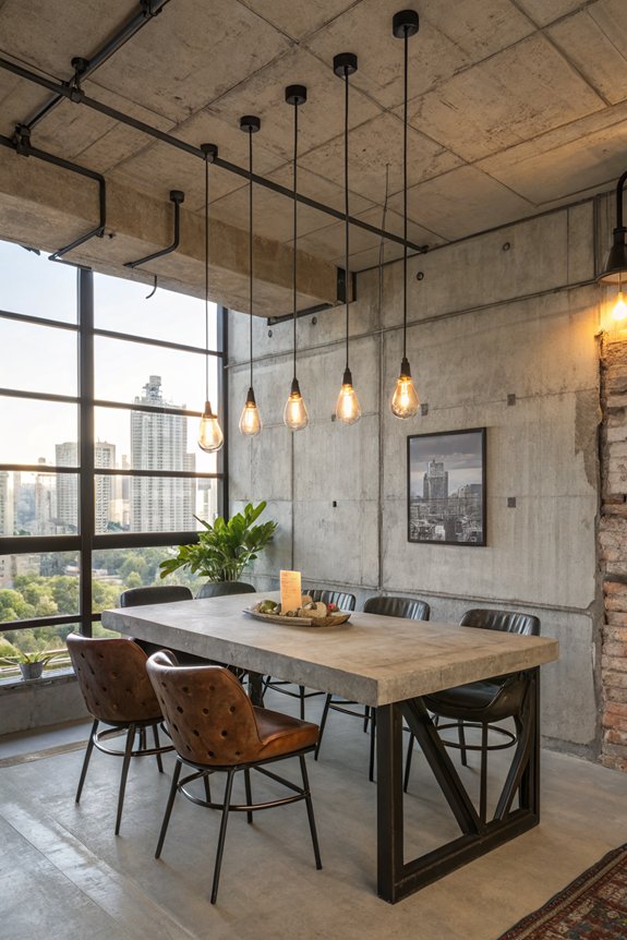 concrete elements for dining