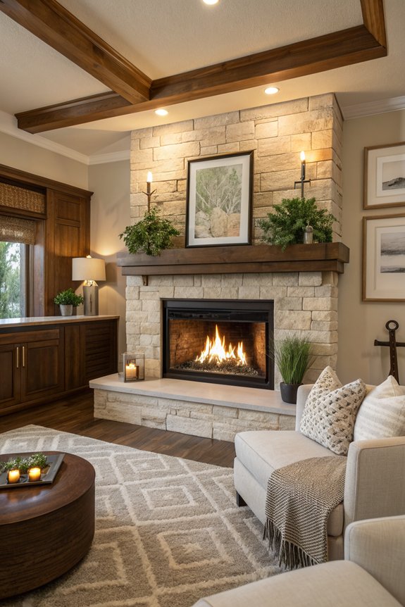 cozy corner fireplace installation