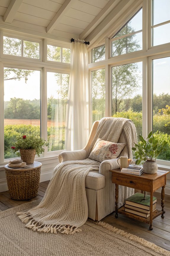 cozy farmhouse reading nook