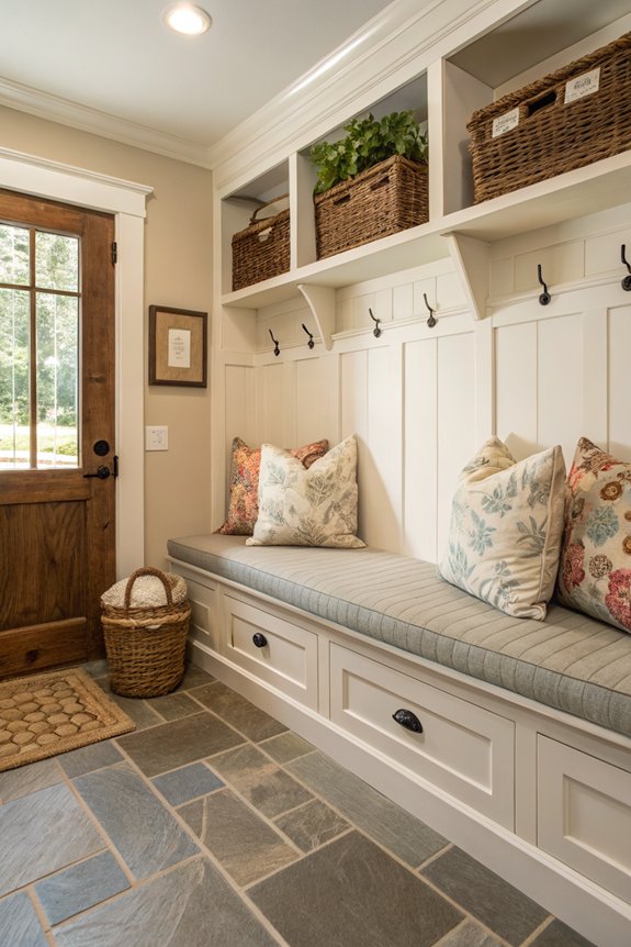 cozy functional mudroom cushions
