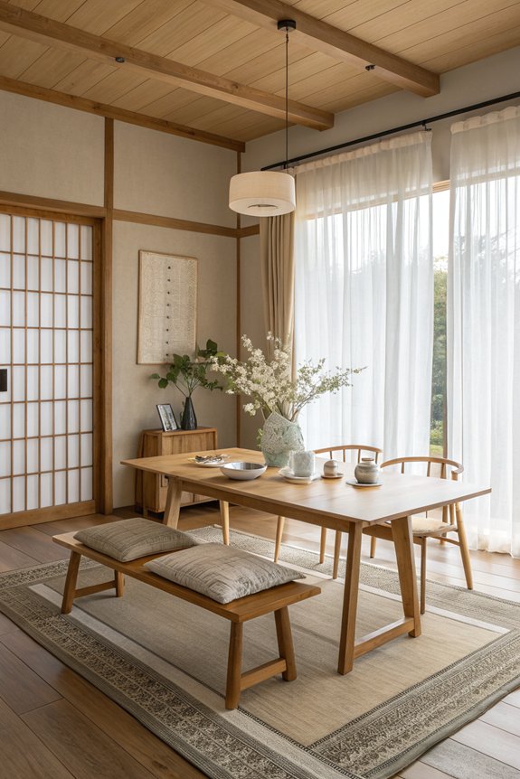 cozy japandi dining atmosphere