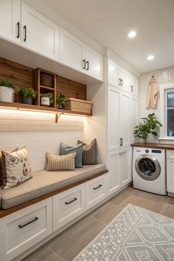 cozy laundry room seating