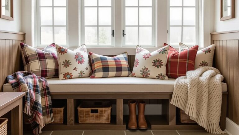 cozy mudroom bench cushions