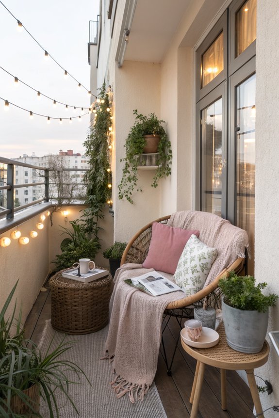 cozy outdoor reading nook
