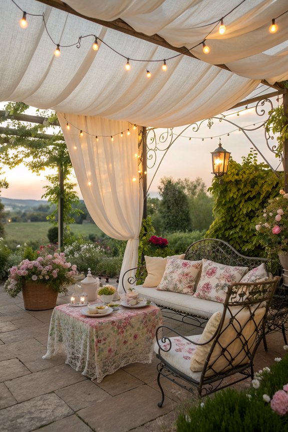 cozy patio canopy setup