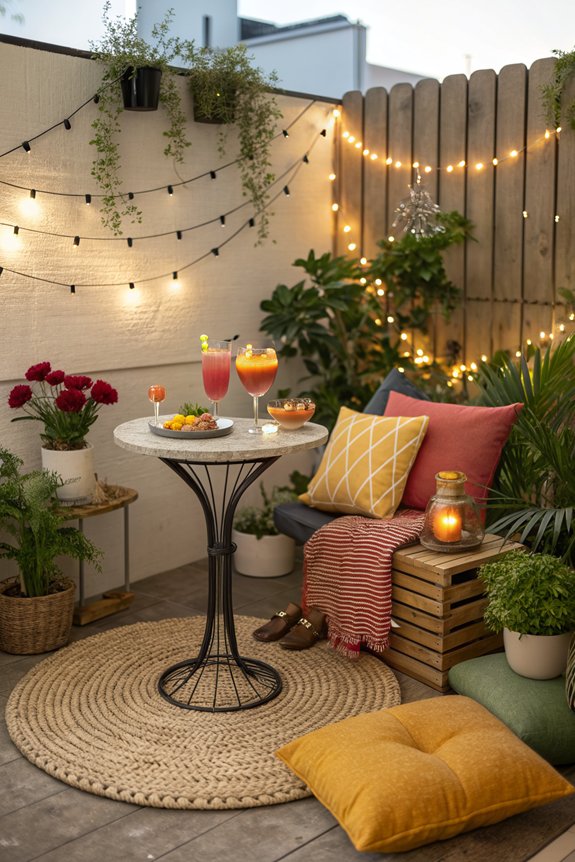 cozy patio drink table