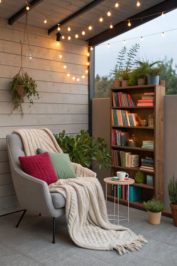 cozy patio reading nook