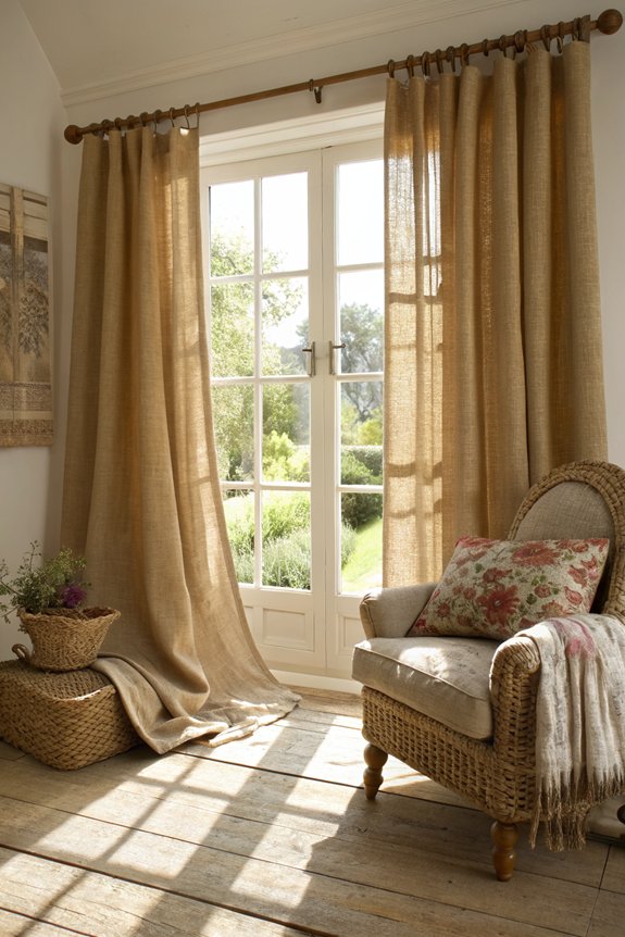cozy rustic burlap curtains