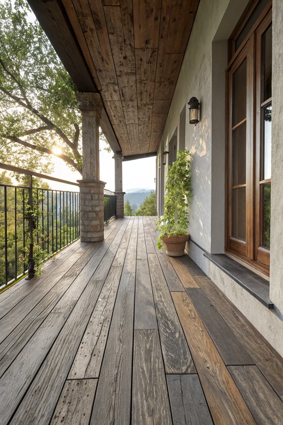 cozy rustic wooden balcony