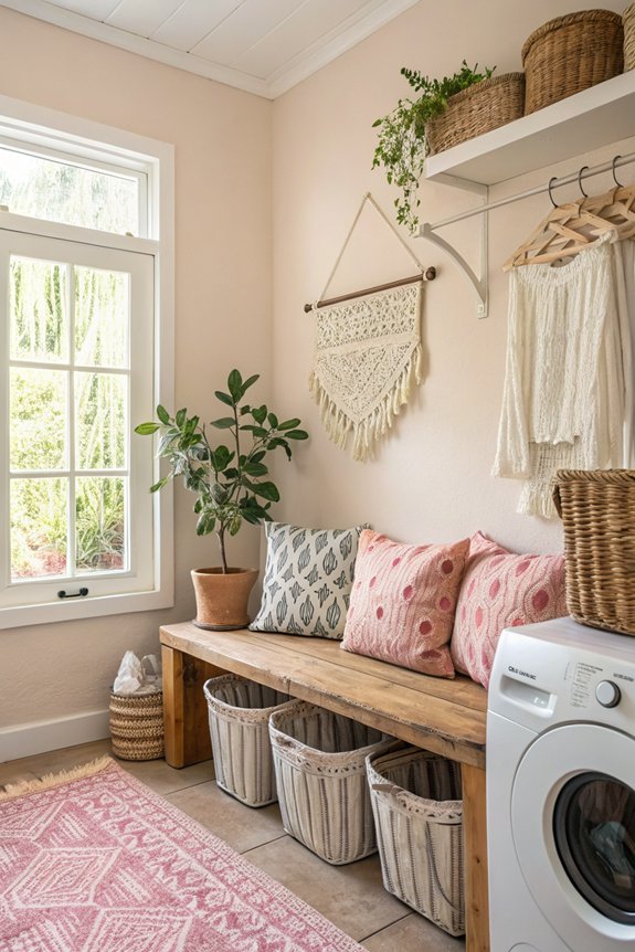 cozy seating for laundry