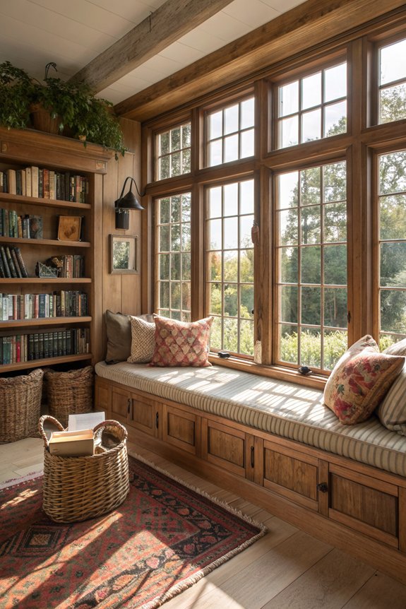 cozy window seat reading