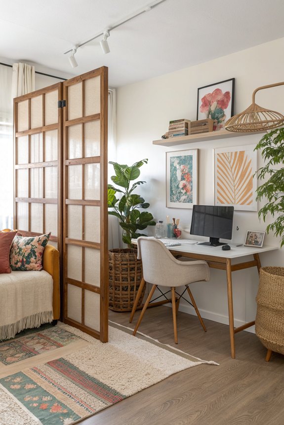 cozy workspace with dividers