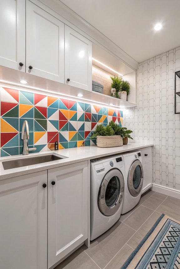 creative laundry room backsplashes