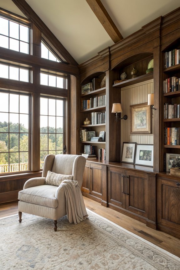 custom built in bookshelves maximize space